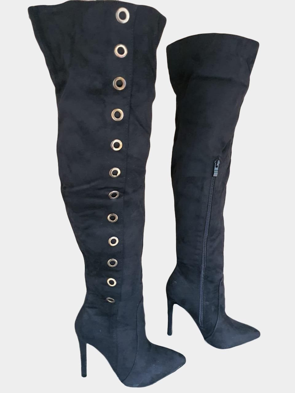 Long Circle Studded Boots