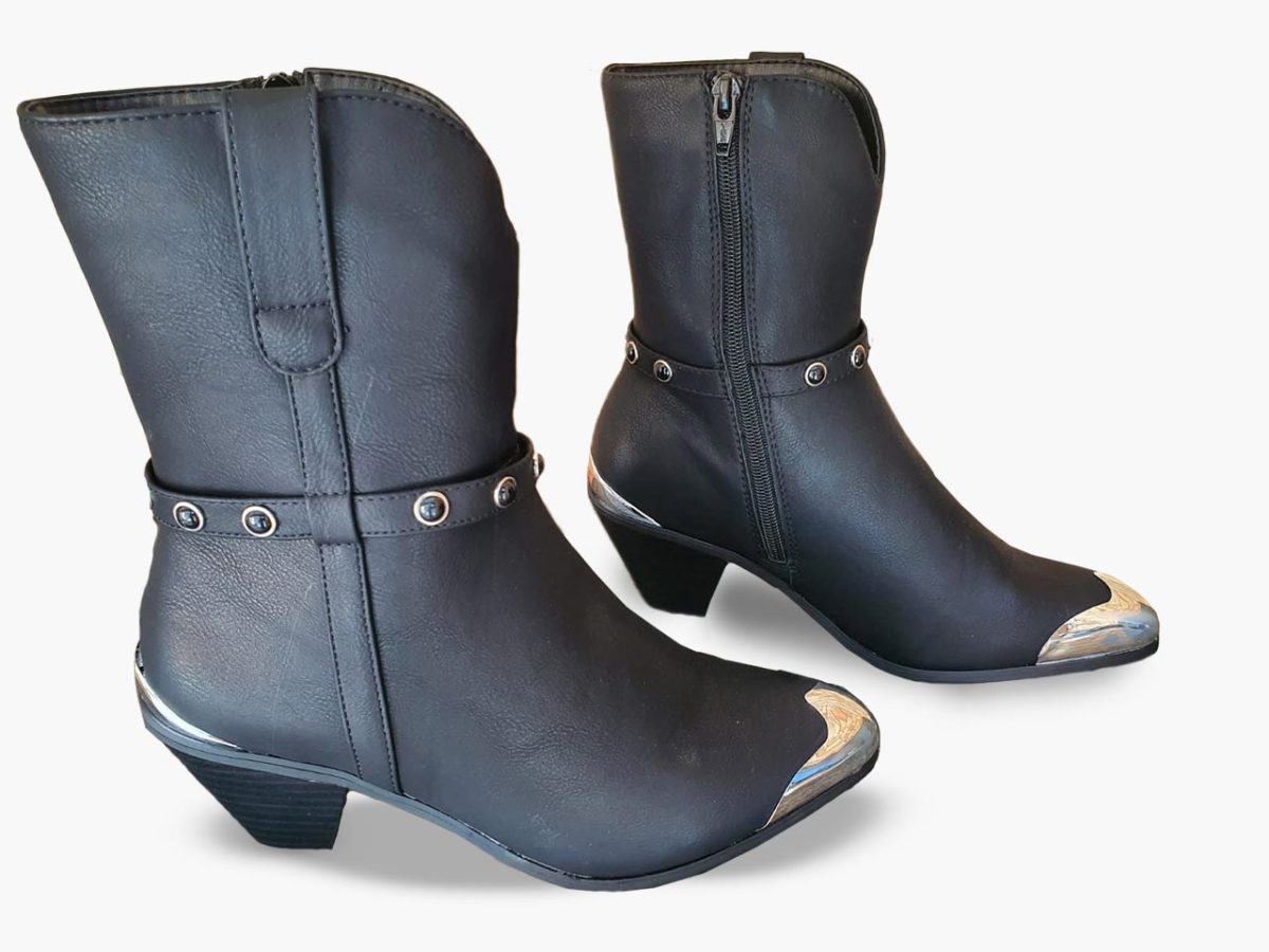 Ankle Boots With Silver Toe Cap (2) Ankle Boots With Silver Toe Cap